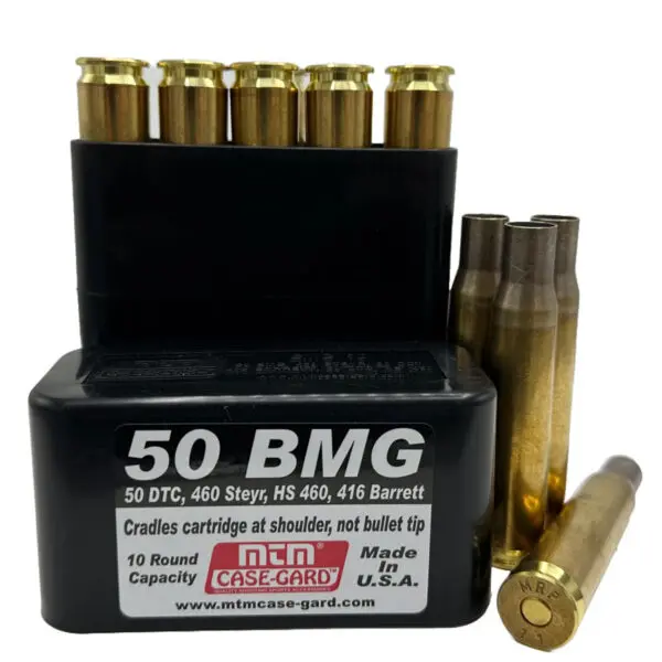 New MRP 50 BMG Primed Brass + MTM Case (10 ct)