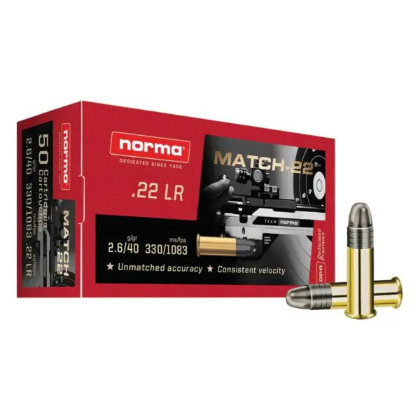 Norma Match-22 40gr 22 Long Rifle Ammo