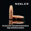 Nosler 22 Cal (.224″) Bonded Performance 64gr Solid Base Bullets