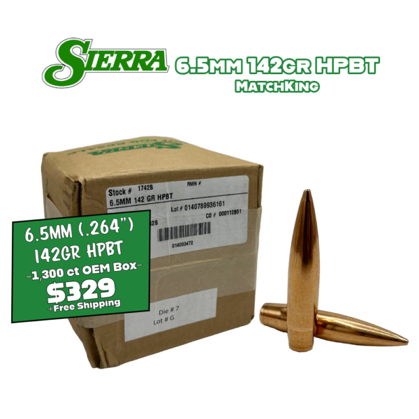 Sierra 6.5mm (.264") 142gr HPBT MatchKing Bullets