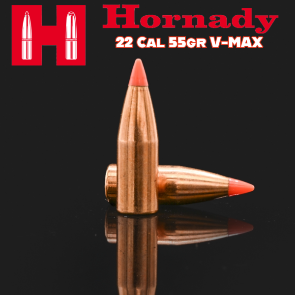 Hornady 22 Cal (.224") 55gr V-MAX Bullets - 250 ct