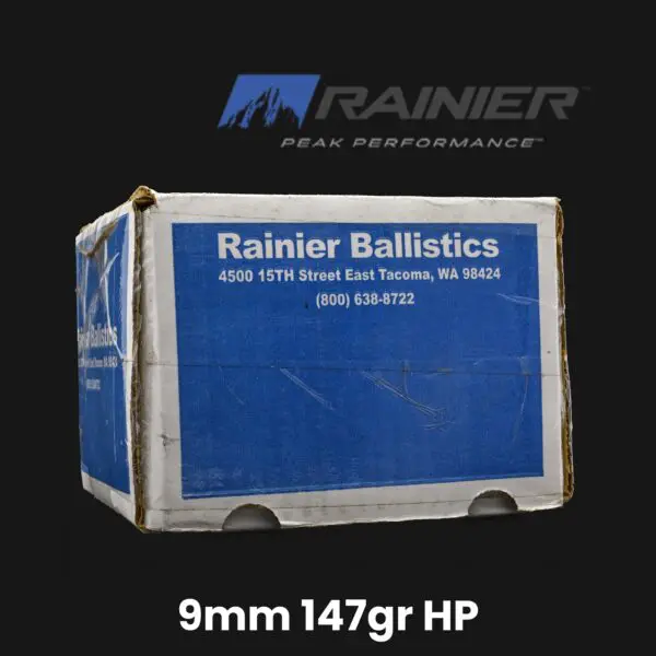 Rainier Arms 9mm 147gr HP Bullets - 1000 ct Box