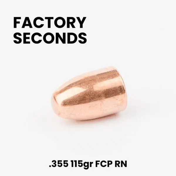 FACTORY SECONDS 9mm (.355") 115gr Full Copper Plated Round Nose Bullets - 1,000ct
