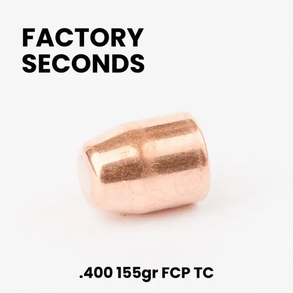 FACTORY SECONDS 10mm / .40 Cal (.400") 155gr Full Copper Plated Truncated Cone Bullets- 1,000ct