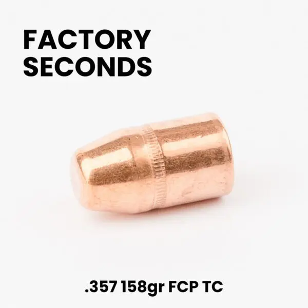 FACTORY SECONDS .38/.357 (.357") 158gr Full Copper Plated Truncated Cone Bullets- 1,000ct