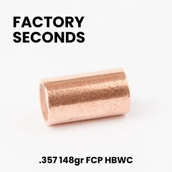 FACTORY SECONDS .38/.357 (.357") 148gr Full Copper Plated Hollow Base Wad Cutter Bullets - 1000 ct
