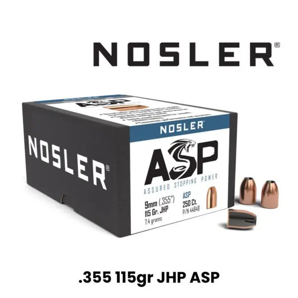 Nosler ASP 9mm (.355") 115gr JHP - 250 ct box