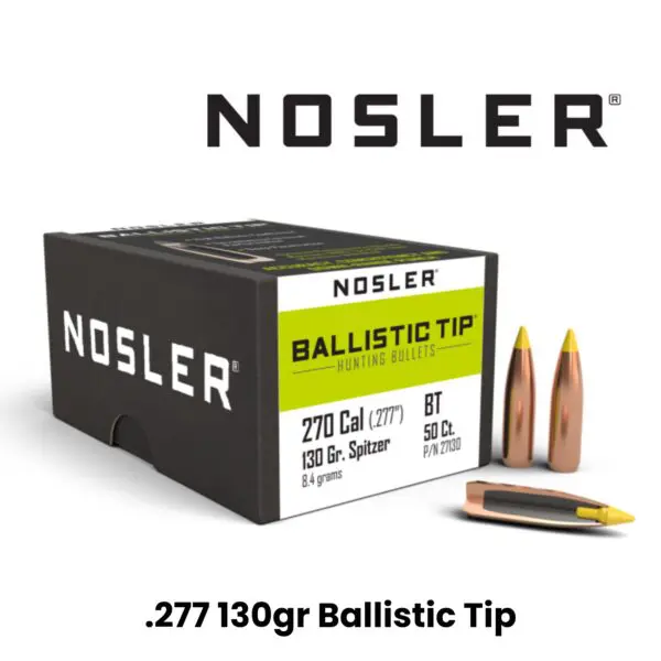 Nosler 270 Cal (.277″) 130gr SP Ballistic Tip - 50ct