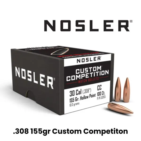 Nosler 30 Cal (.308″) 155gr HPBT Custom Competition - 1000ct