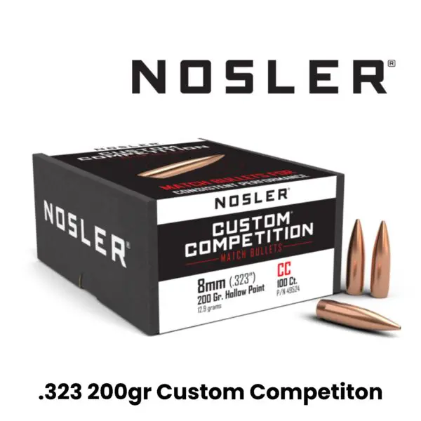 Nosler 8mm (.323″) 200gr HPBT Custom Competition - 100ct