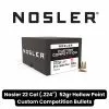 Nosler 22 Cal (.224") Hollow Point Custom Competition Bullets