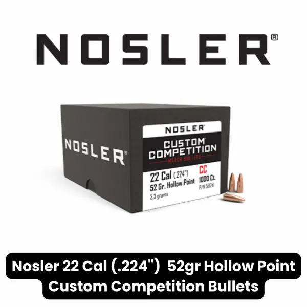 Nosler 22 Cal (.224") Hollow Point Custom Competition Bullets