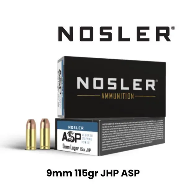 Nosler 9mm 115gr JHP ASP - 50 Round Box