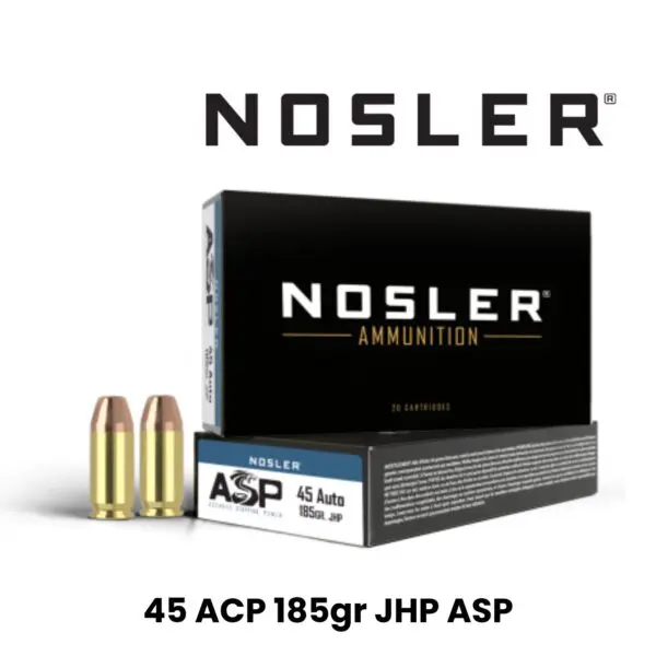 Nosler 45 ACP 185gr JHP ASP - 50 Round Box