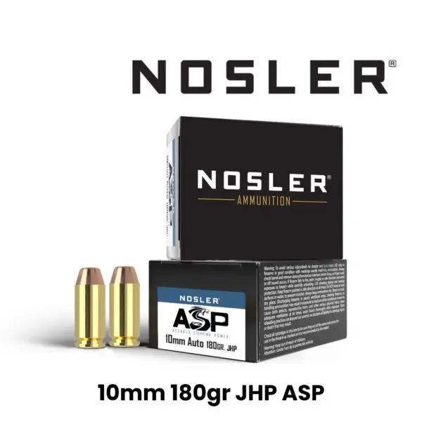 Nosler 10mm 180gr JHP ASP - 50 Round Box
