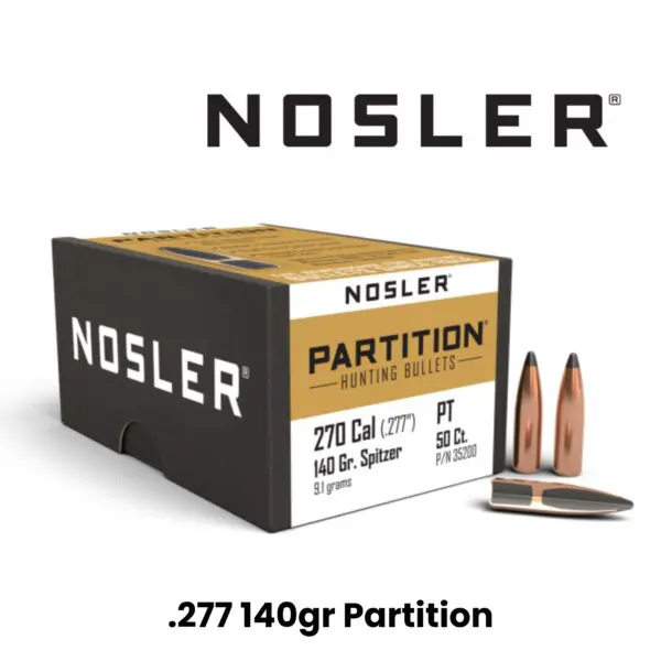 Nosler 270 Cal (.277″) 140gr SP Partition - 50ct