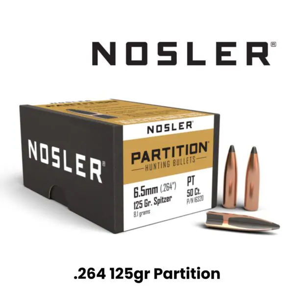 Nosler 6.5mm (.264″) 125gr SP Partition - 50ct