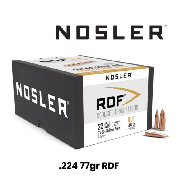 Nosler 22 Cal (.224″) 77gr HPBT RDF - 500ct