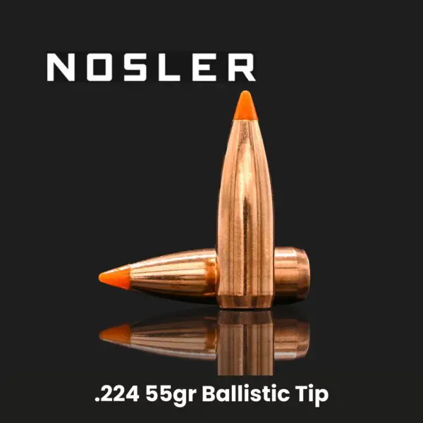 Nosler 22 Cal (.224″) 55gr SP Ballistic Tip - 250ct Bulk Pack (No Factory Box)