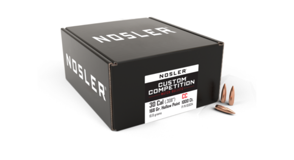 Nosler 30 Cal (.308") 168gr HPBT Custom Competition Bullets - 1000 ct