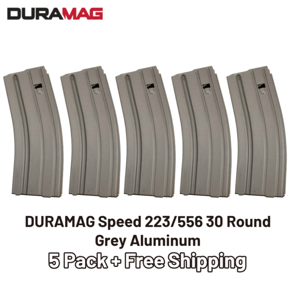 Duramag Speed .223/5.56 30 Round Grey Aluminum Rifle Magazine (5-pack)