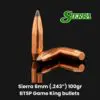 Sierra 6mm (.243") 100gr BTSP Game King Bullets - 250 ct