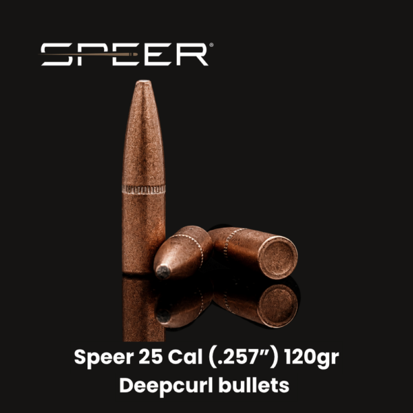 Speer 25 Cal (.257") 120gr DeepCurl SP Moly Coated
