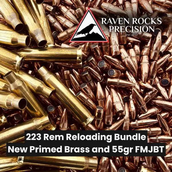 223 Rem Reloading Bundle - New Primed Brass and 55gr FMJBT