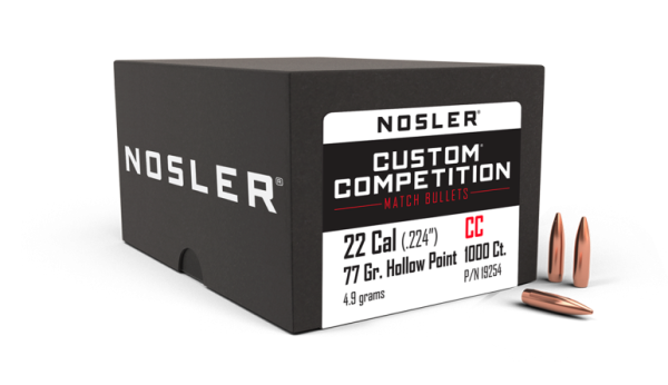 Nosler 22 Cal (.224″) 77gr HPBT Custom Competition