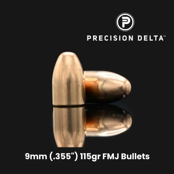 Precision Delta 9mm (.355") 115gr FMJ Bullets