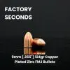 Factory Seconds 9mm (.355") 124gr Copper Plated Zinc FMJ Bullets