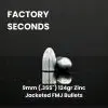 Factory Seconds 9mm (.355") 124gr Zinc Jacket FMJ