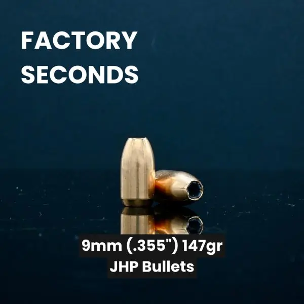 Factory Seconds 9mm (.355") 147gr JHP Bullets