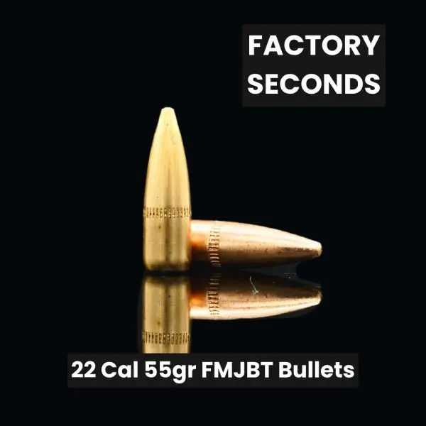 Factory Seconds 22 Cal 55gr FMJBT Bullets