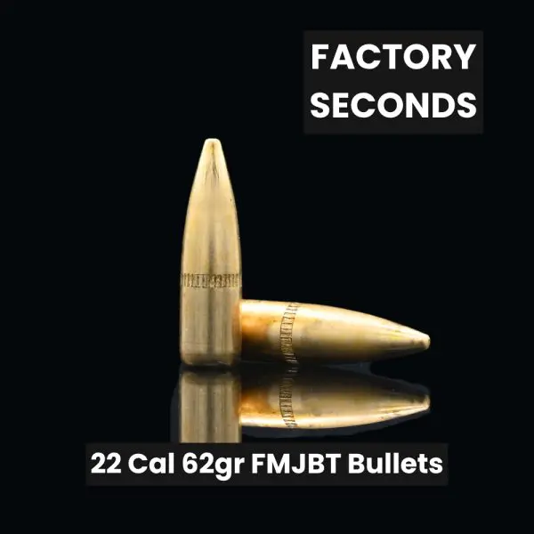Factory Seconds 22 Cal 62gr FMJBT Bullets