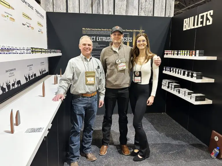 Bill and Kelly Bogner with Pat Mundy, Nosler VP of Sales and Marketing- Nosler OEM Master Distributor announcement.