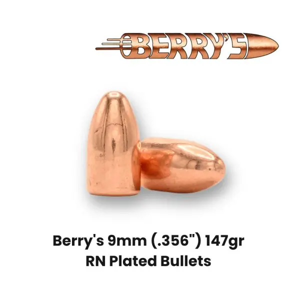 Berry's 9mm (.356") 147gr RN Plated Bullets - 1000ct OEM Box