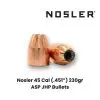 Nosler 45 Cal (.451") 230gr ASP JHP Bullets