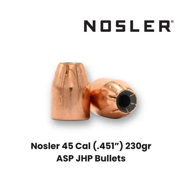 Nosler 45 Cal (.451") 230gr ASP JHP Bullets