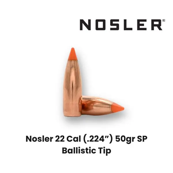 Nosler 22 Cal (.224) 50gr SP Ballistic Tip Bullets