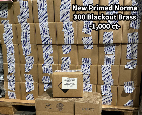 Norma Primed 300 Blackout Brass - 1,000 ct Bulk Box Special