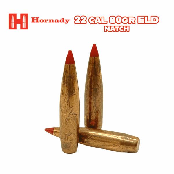 Hornady 22 Cal (.224") 80gr ELD Match Bullets - 250 ct