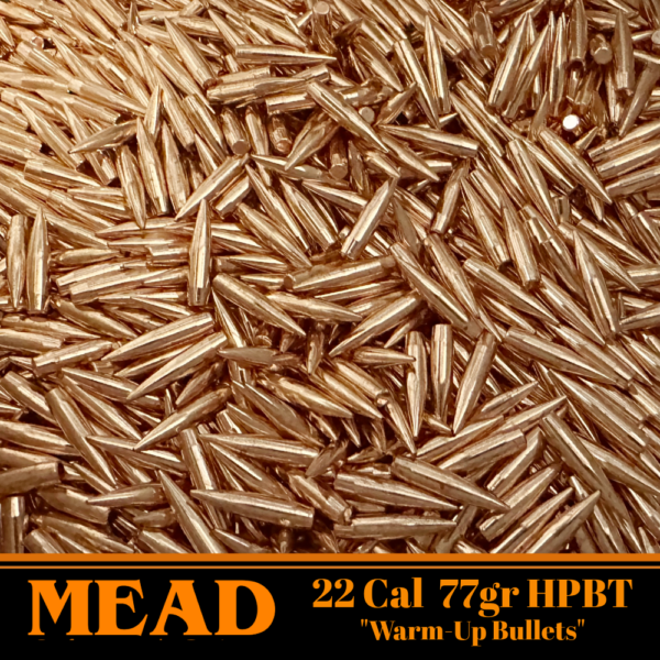 Meade 22 Cal (.224") 77gr HPBT "Warm-up" Bullets - 250 ct