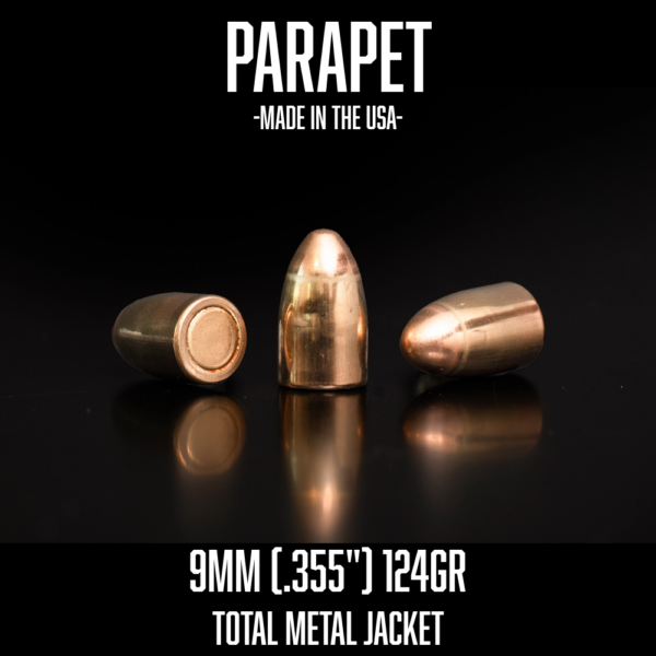 Parapet 9mm (.355") 124gr TMJ Romeo Lima Bullets