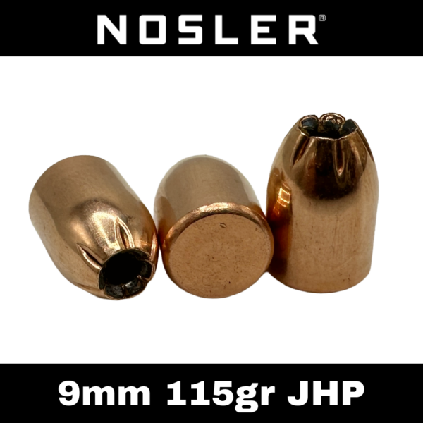 Nosler 9mm (.355") 115gr JHP Bullets - 500 ct