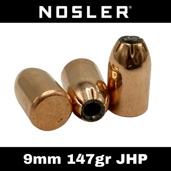 Nosler 9mm (.355") 147gr JHP Bullets - 500 ct