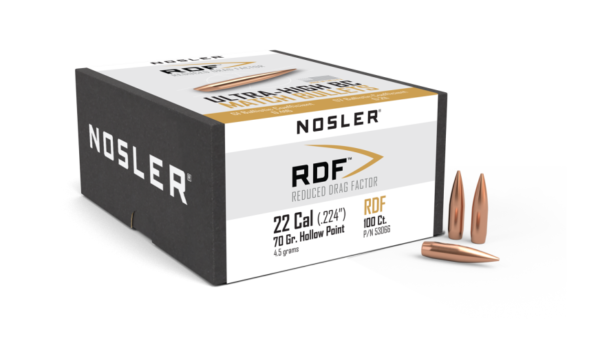Nosler 22 Cal (.224") 70gr RDF HPBT Bullets
