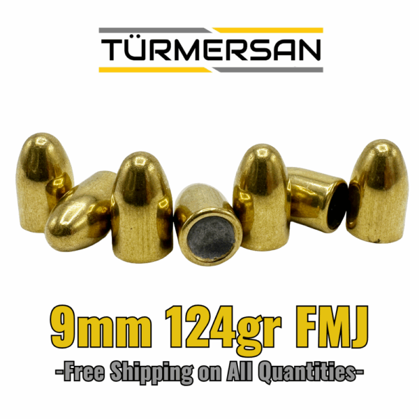 Turmersan 9mm (.355") 124gr FMJ Bullets