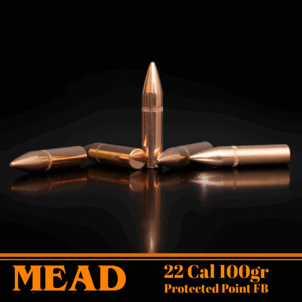 Mead 22 Cal (.224") 100gr Protected Point Flat Base Bullets - 250 ct