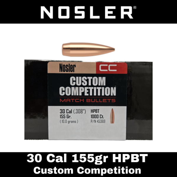 Nosler 30 Cal (.308") 155gr Custom Competition HPBT Bullets